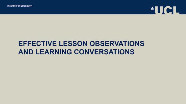 - Effective Lesson observations and Learning Conversations