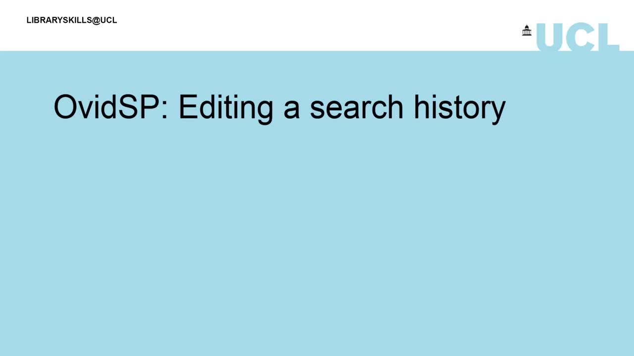 OvidSP Editing a search history