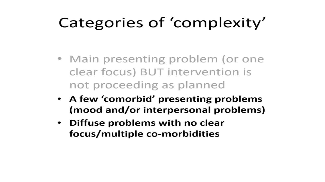 - Working With Complexity: CBT And Long-term Problems