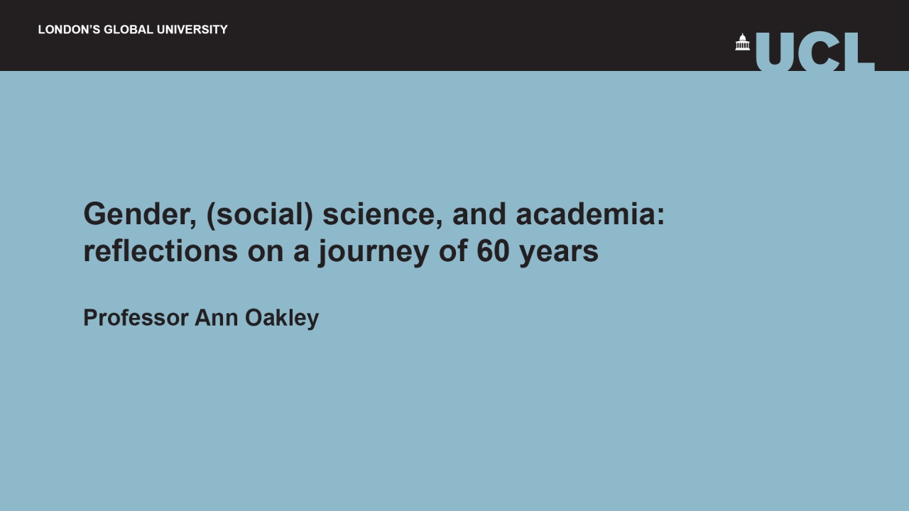 Gender, (social) science, and academia: reflections on a journey of 60 years