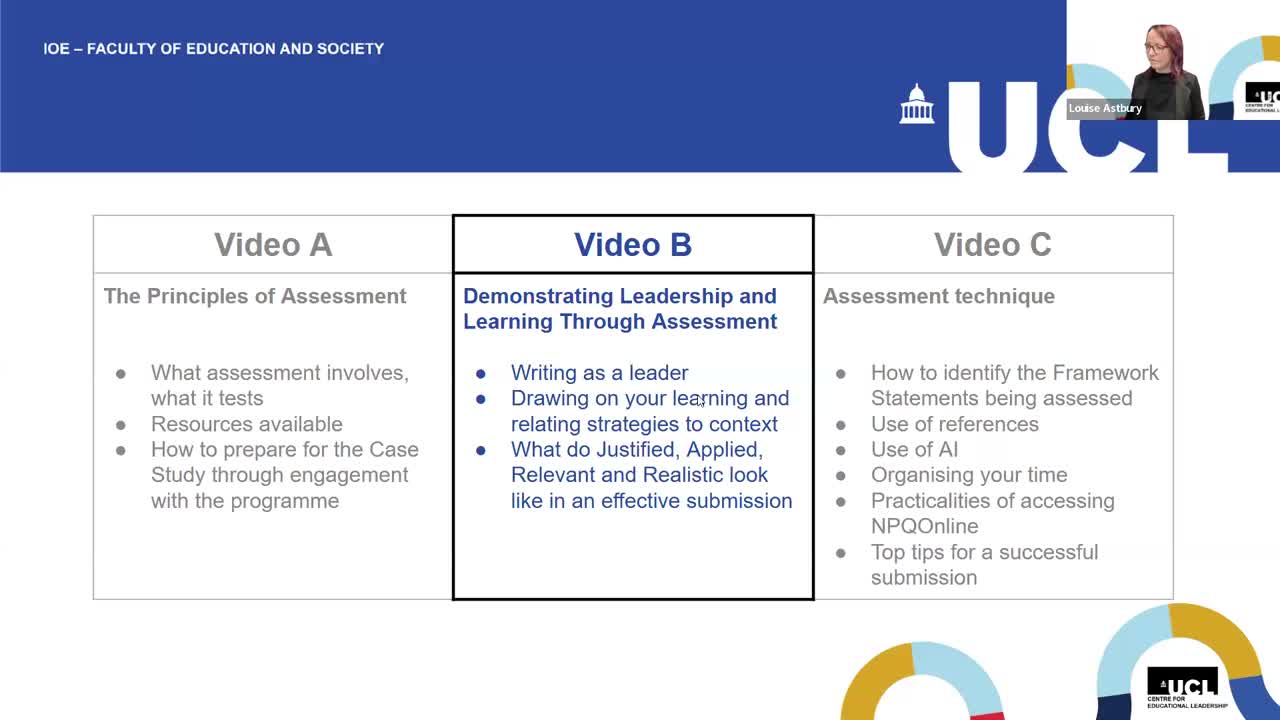 - NPQ Summative Assessment Webinar 1