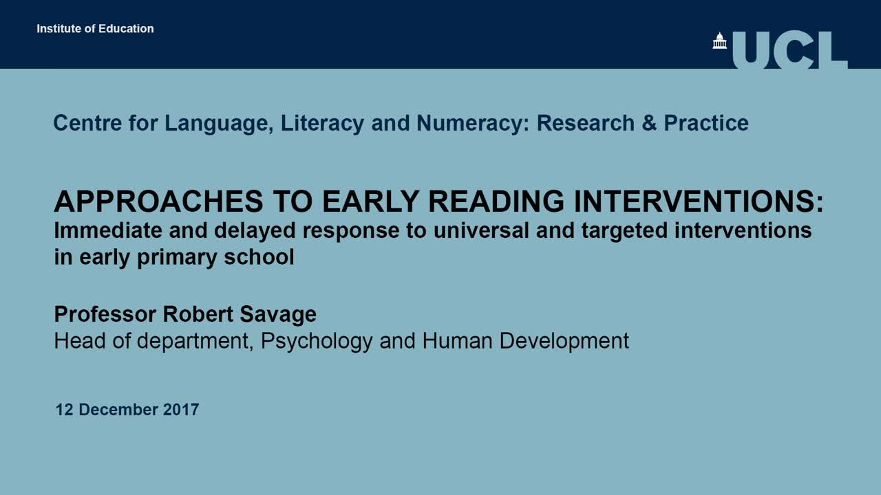 - Approaches to early reading interventions: immediate and delayed ...