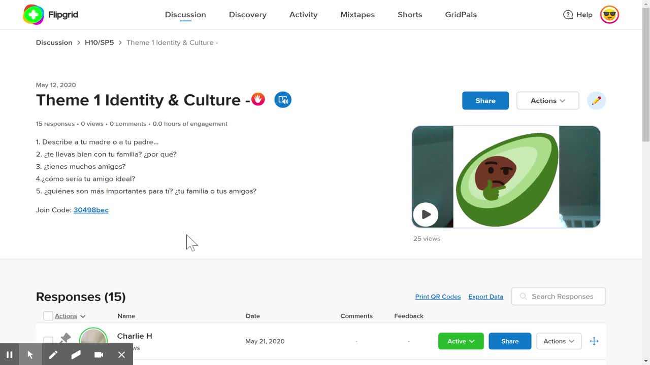 - Step 1.6 MSG video on using FlipGrid for practice