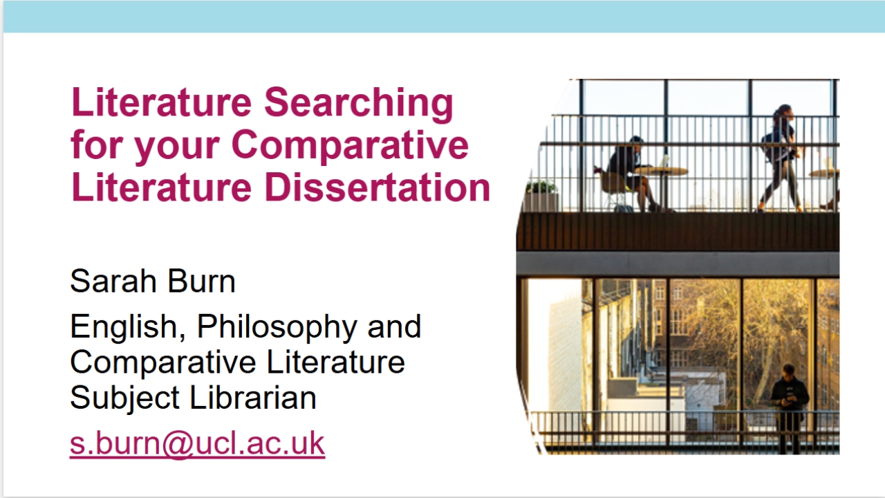 Literature Searching for your Comparative Literature Dissertation - new version