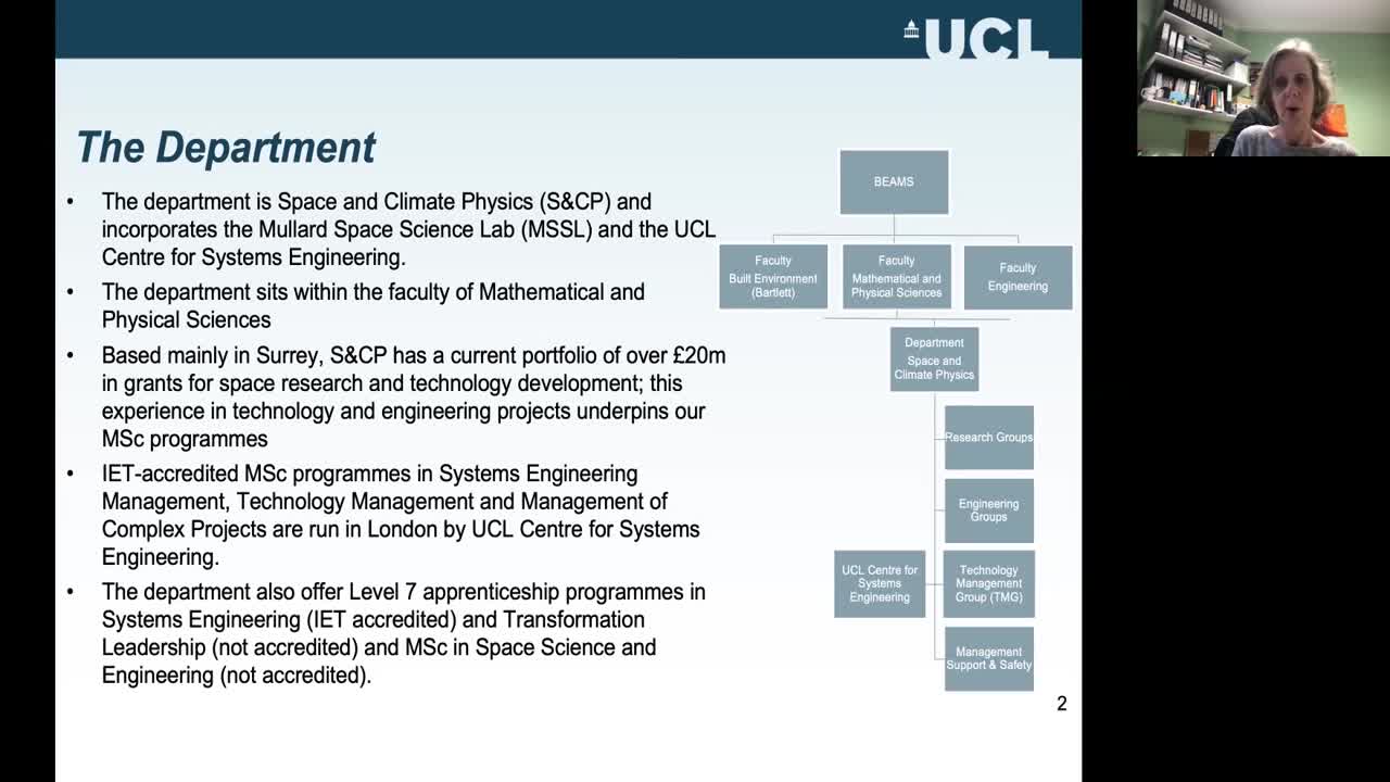 - UCL Space & Climate Physics - Postgraduate Virtual Open Day February 2023